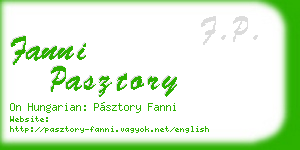 fanni pasztory business card